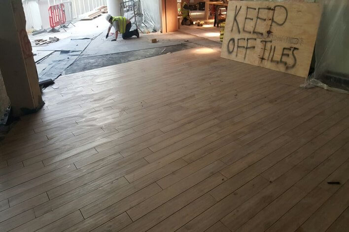 Wood effect tiles